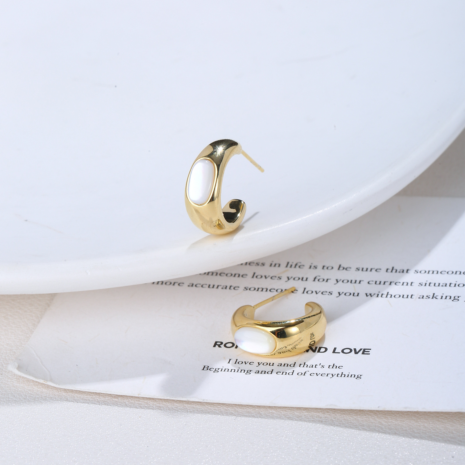 Luxury earrings 18K gold plated C-shaped minimalist earrings high-end personality light luxury s925 silver earrings for women free shipping birthday g