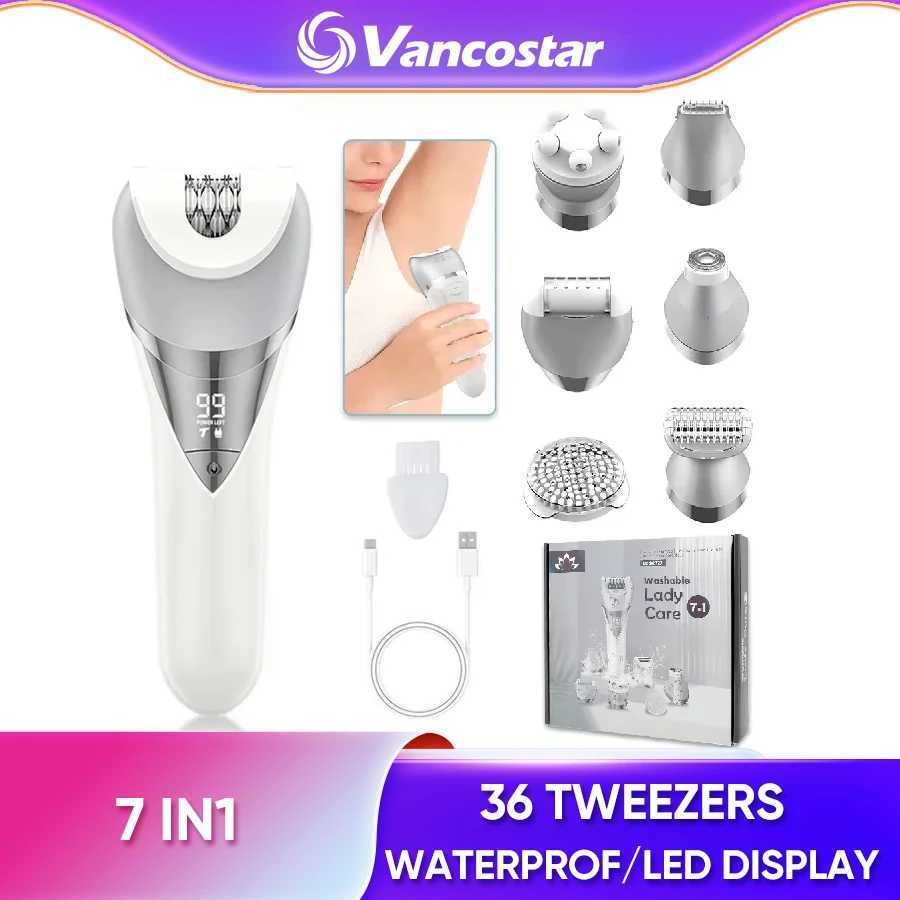 7in1 Electric Razor Bikini Line Trimmer Facial Massager Foot Callus Remover Body Hair Removal for Women Men Waterproof Epilator J251117