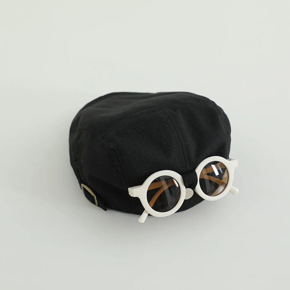 Childrens Caps With Glasses Handsome Spring Summer Baby British Beret Hats Boys Girls Korean Painter Hat For Kids 25 Years 251029