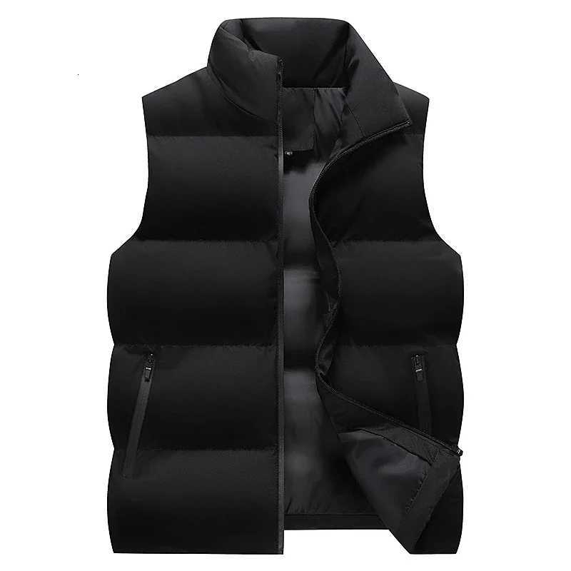 Men Puffer Vest Autumn Winter Quilted Jacket Black Grey Sleeveless Coat Casual Parkas Thick Warm Outwear Vest Jacket Clothing W251029