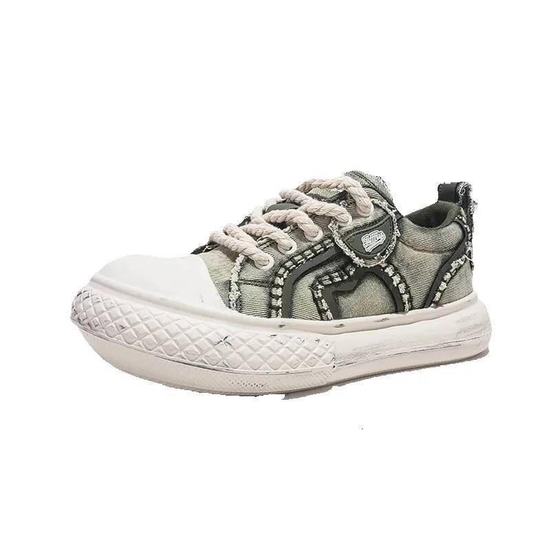 Jifffly Canvas Shoes for Couples 2025 New Trend Thick Sole Height Increasing Casual Versatile Low-top Sneakers Four-season Fit Easy-matching