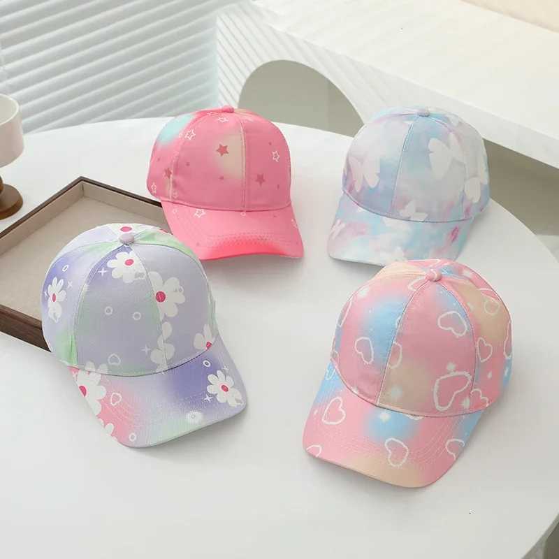 Colorful Flower Heart Print Baby Baseball Cap Fashion Children Girls Duckbill Hat Summer Kids Outdoor Sun Protection Hats251028