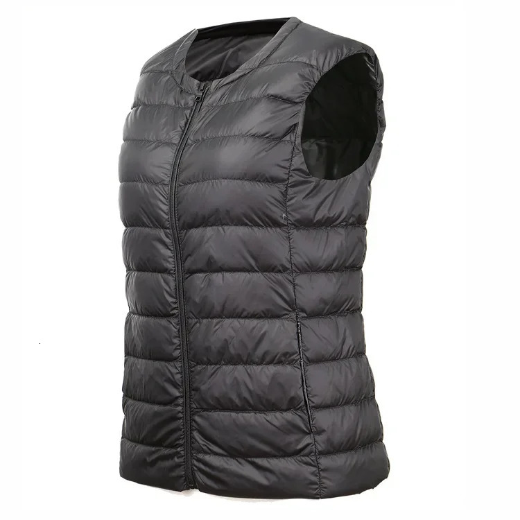 Lightweight White Duck Down Womens Vest Autumn and Winter Collarless Down Tank Top Womens Short Tank Top Plus Size 8XL 251029