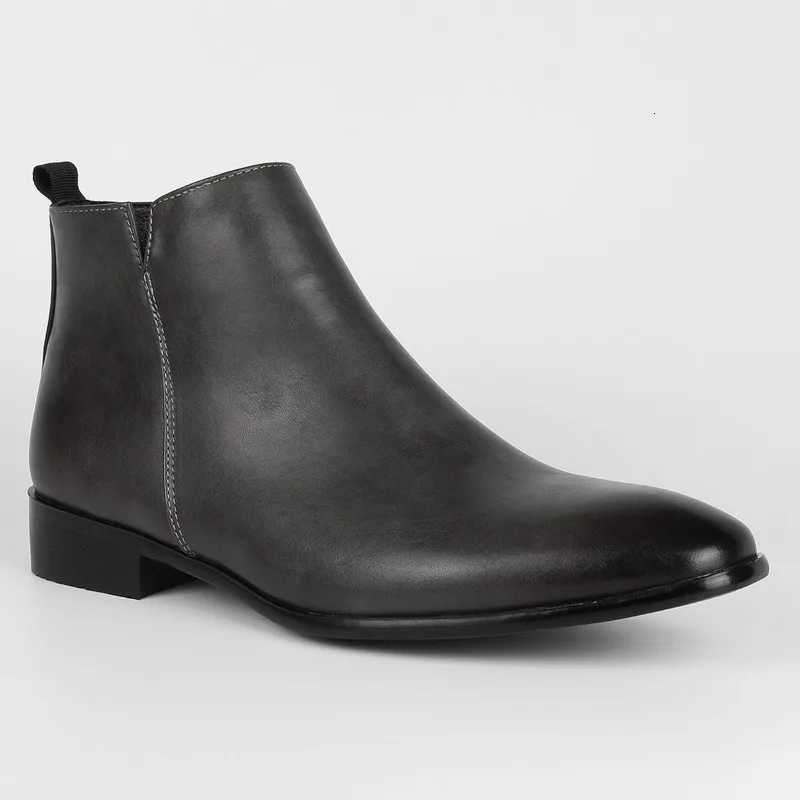 Brand Leather Men Chelsea Boots Designer Italy Dress Boots Men Fashion Casual Business Ankle Boots Dress Man Shoes Large Size Z251029
