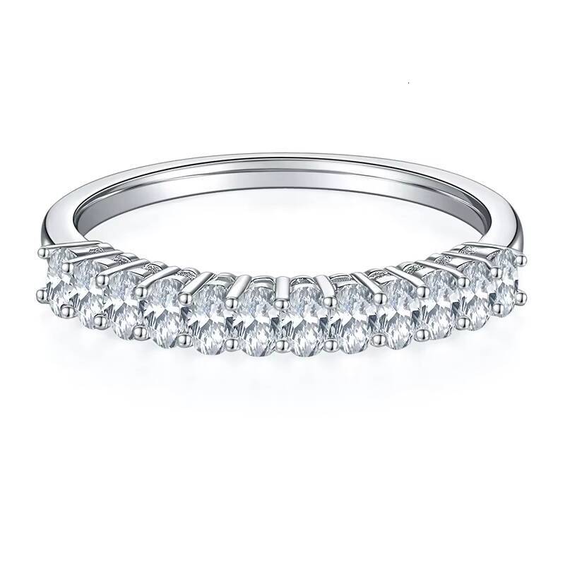 Fine Jewelry Moissanite Ring Price 925 Sterling Silver With White Gold Plated Oval Cut Moissanite Diamond Ring for Wedding