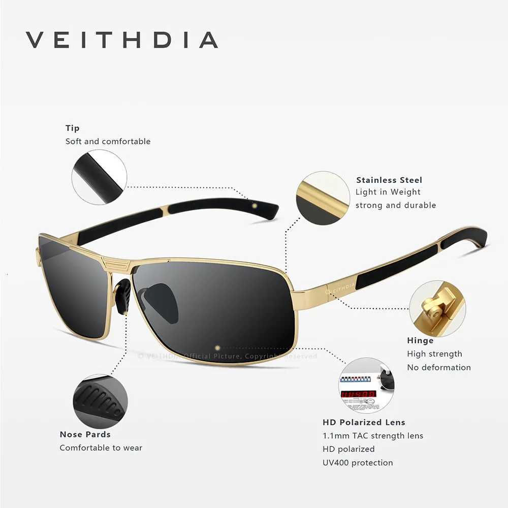 VEITHDIA Men Sunglasses Vintage Polarized UV400 Lens Driving Sun Glasses Rectangle Eyeglasses For Male Eyewear Accessories 2490L251029