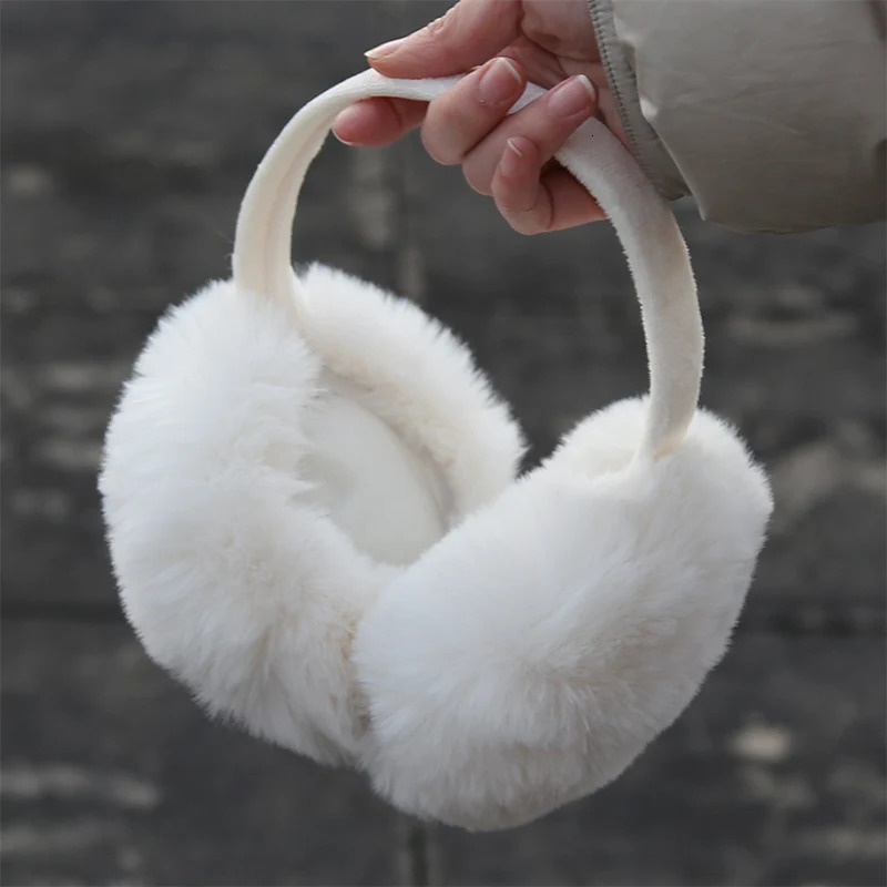 Autumn Winter Soft Earmuffs Women Men Ear Keep Warmer Plush Solid Color Adjustable Foldable Ear Protection Muffs Earflap 251029