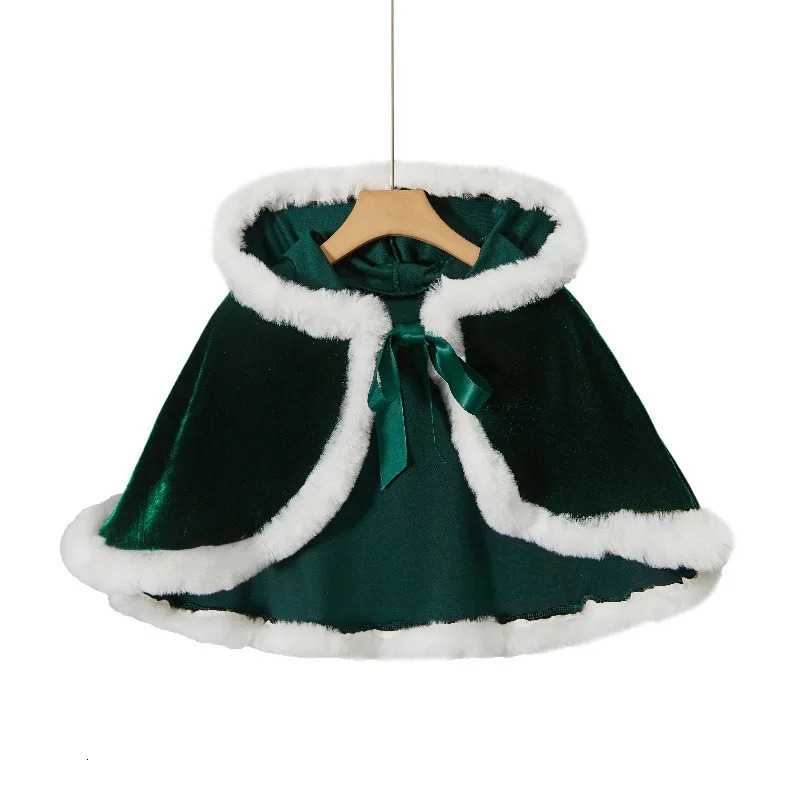 Fur Collar Cape Christmas Party Hood Cloak 251029