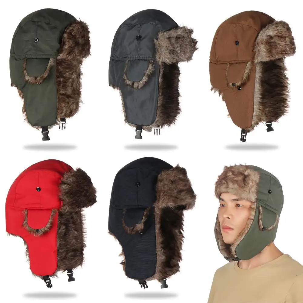 Men Women Fur Earflap Winter Cap Russian Ushanka Winter Hats Ski Hat Winter Warm Hat 251029