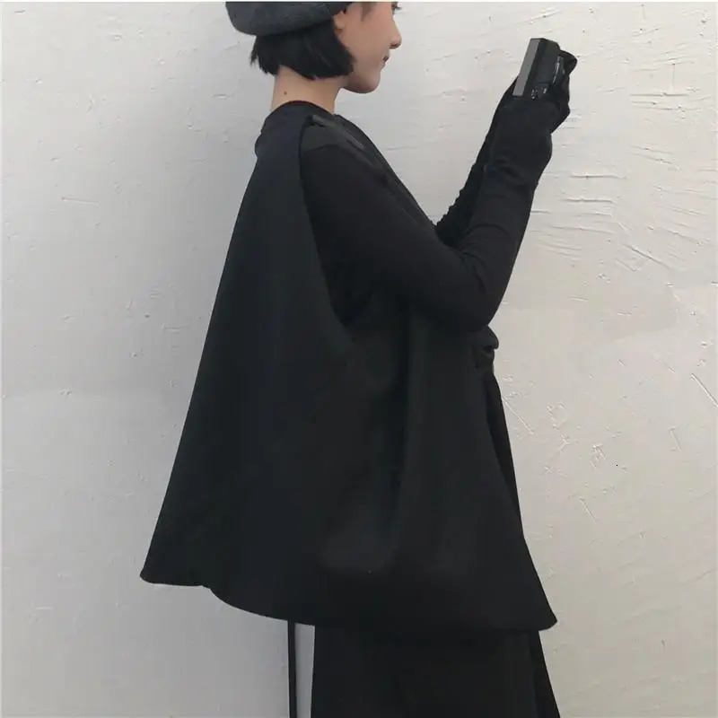 Korean Version Large Capacity Shoulder Bag Solid Color Splicing Casual Canvas Bag Lazy And Fashion Women Shoulder Bag Canvas Bag 251029