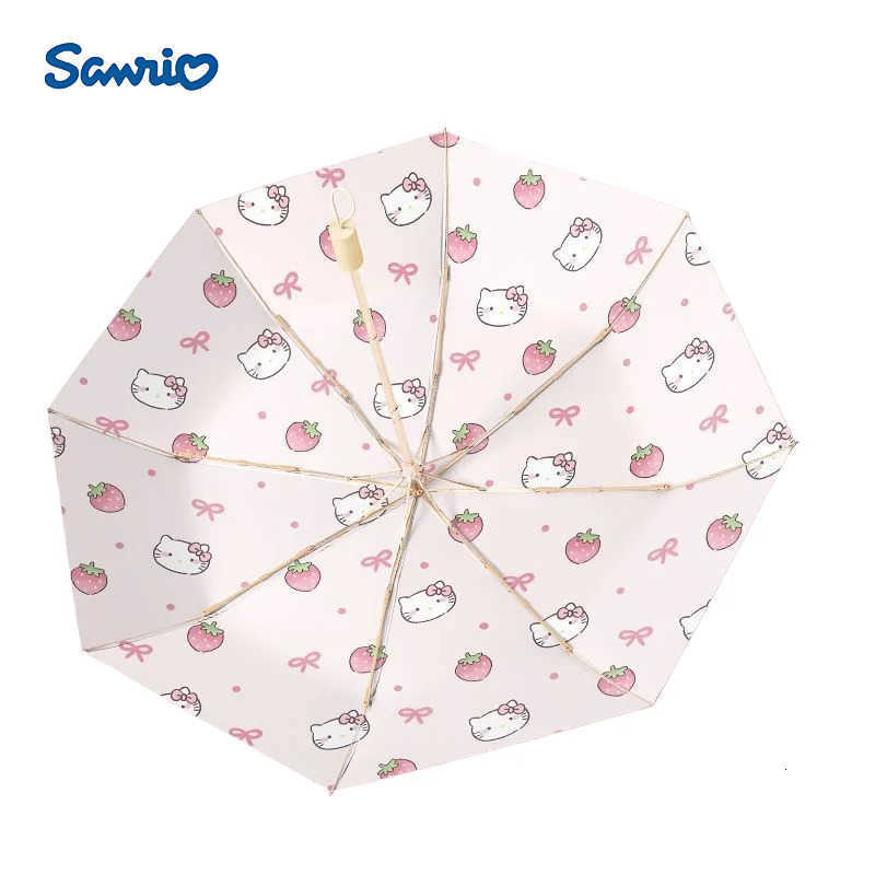 Sanrio New Miniso 16K Plus Size Umbrella Hellokitty Kawaii Anime Uv Protection Rain Dual Purpose Folding Umbrella Girl Surprise Gift L251029