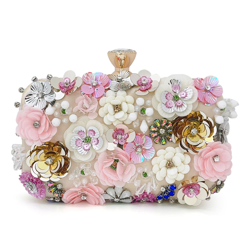 Evening Bags Designer for women luxury handbag 3D bead flower elegant wallet party dance womens wedding clutch bag