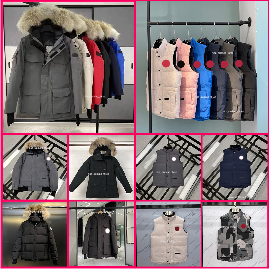 Men Down jacket designer Down Winter Down Winter Puffer Jackets Coat Real Wolf Fur Outdoor Windbreaker Outerwear Hooded Canada Style warm Parka