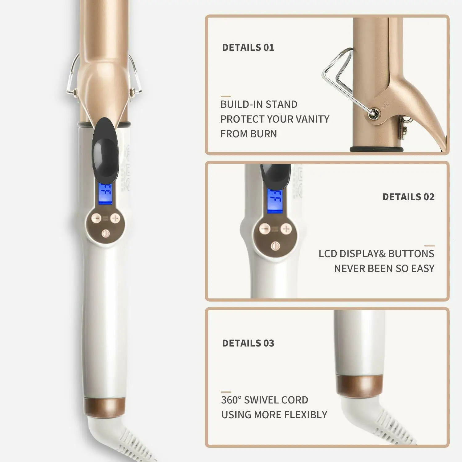 2025 Real Electric Professional Ceramic Hair Curler Lcd Curling Iron Roller Curls Wand Waver Fashion Styling Tools 251029