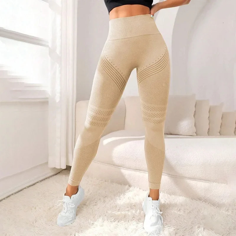 Seamless Knit Leggings for Women Elastic High Waist Tights Gym Trainning Hip Lift Quick Drying and Breathable Fitness Yoga Pants 251029