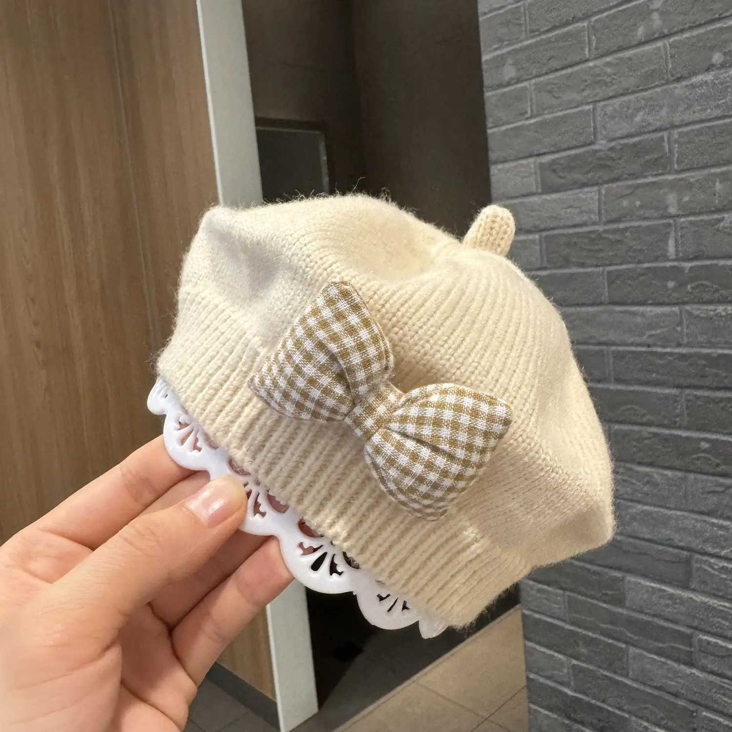 Kids Berets Winter Hat Knitted Bow Hat Berets Caps for Women Retro Hat Baby Girl Hat Autumn Winter Korean Version251028