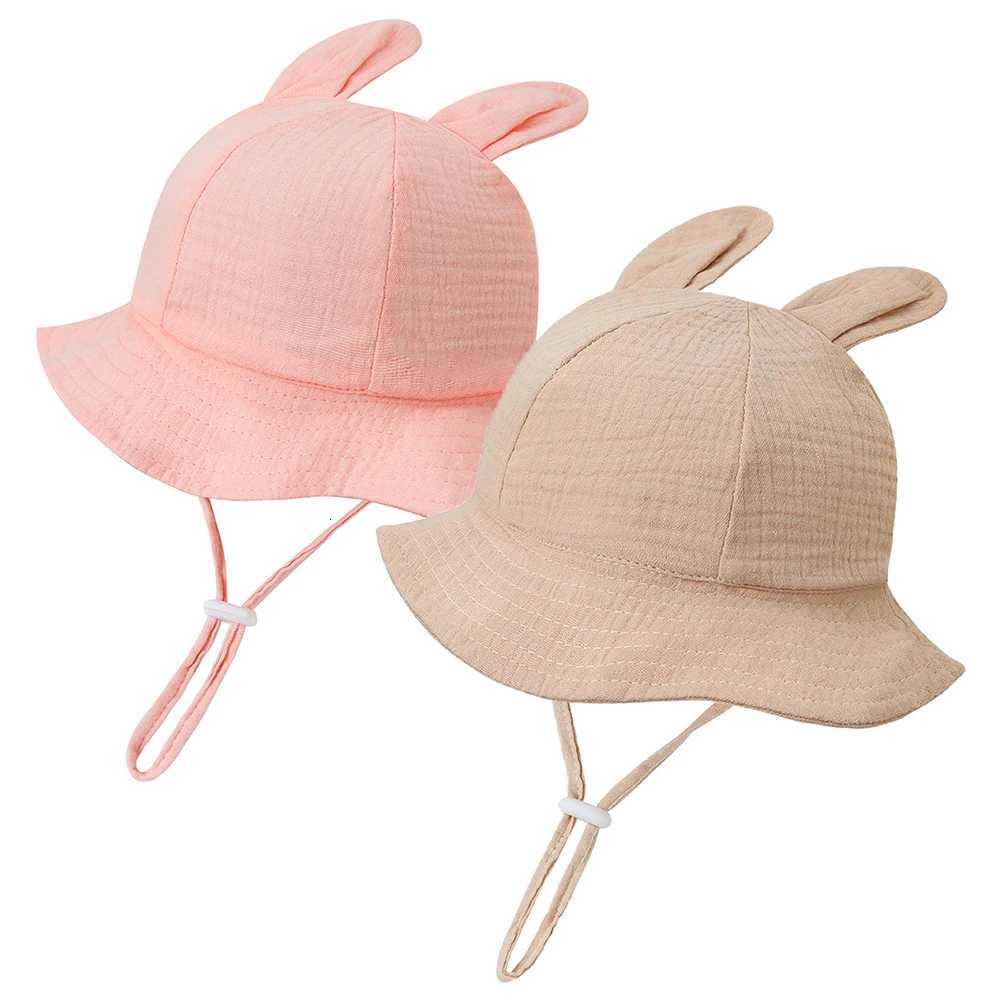 Cute Rabbit Baby Bucket Hat With Ears Boy Girl Cotton Kids Sun Hat Outdoor Summer Autumn Child Panama Cap Infant Fisherman Hat251028