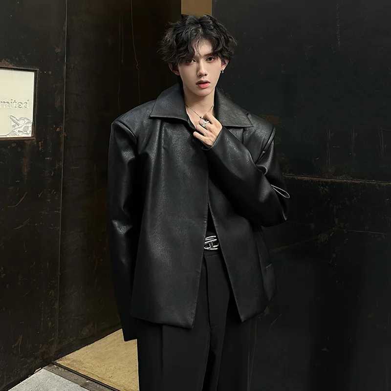 Handsome Fashion No Buttons PU Leather Jacket Mens Womens Motorcycle Faux Leather Jacket Spring Autumn Leather CoatT251029