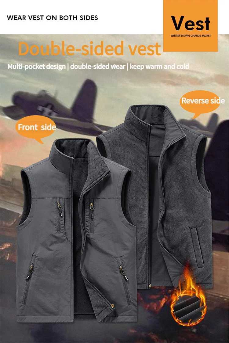 2025 Autumn Winter Thickened fleece doublesided vest Mens Vest Jacket Warm Outerwear slim fit Jacket Casual Style Daily W251029