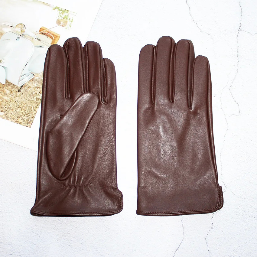 Summer Driving Sheepskin Gloves Mens Thin Touch Screen Leather Unlined Fashionable and Simple Motorcycle Riding 251013