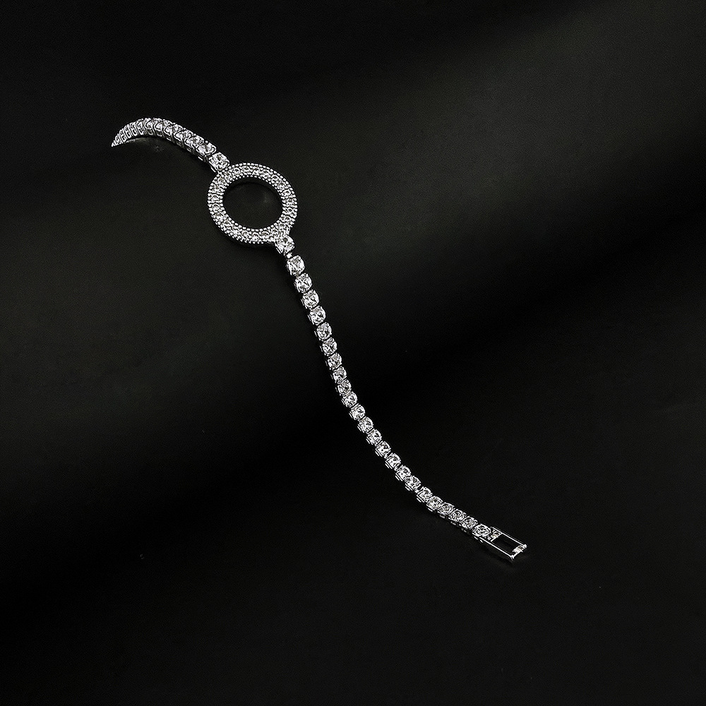 Moon Geometric Companion Fashion Simple Design Full Dia Niche New Trendy Round Bracelet for Women