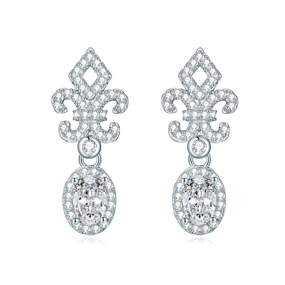 TaiYang GRA 0.5CT 4x6 Oval Moissanite Drop Earrings for Women, Luxurious 925 Sterling Silver Wedding Engagement Diamond Earring with Moissanite Certif