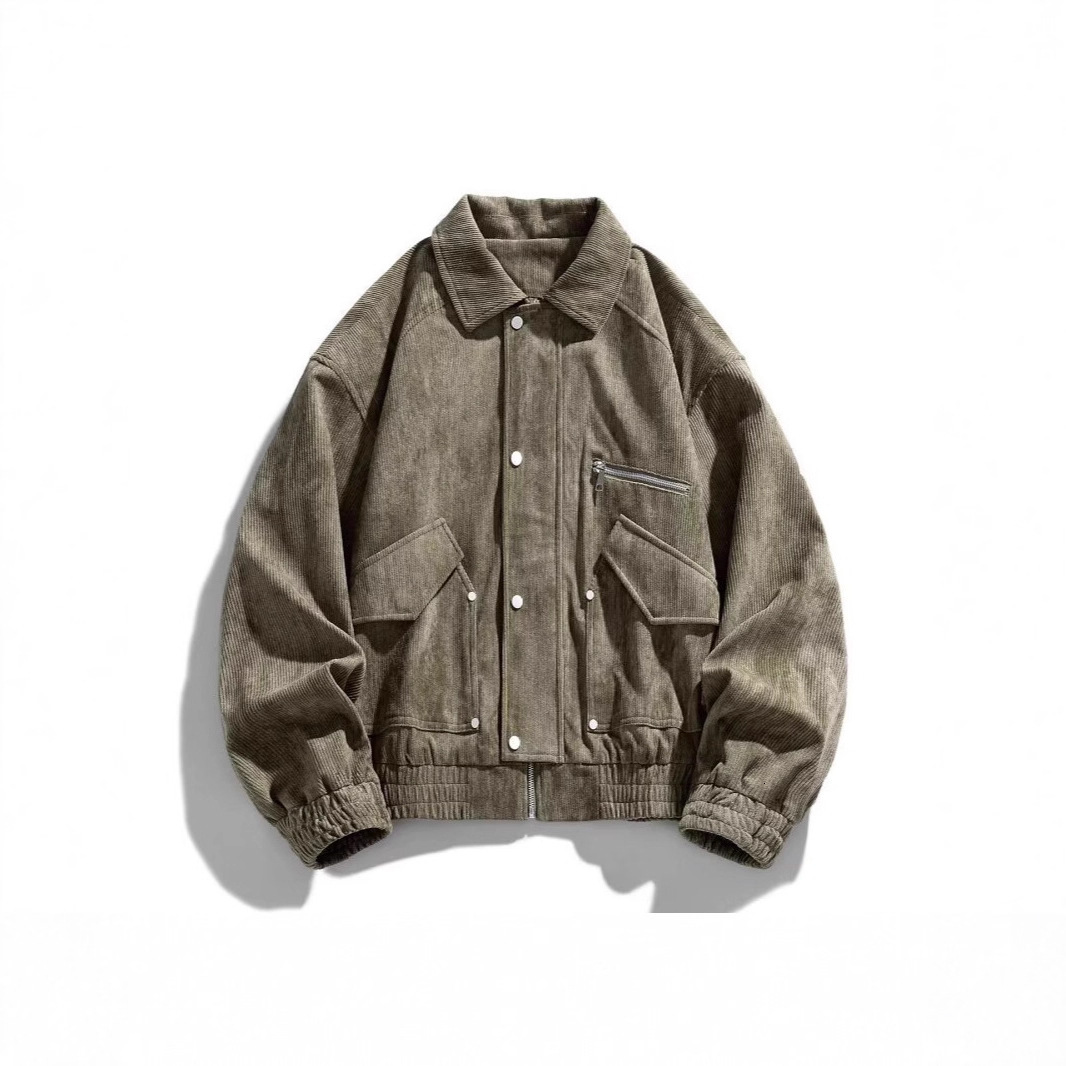 Workwear Jacket Spring Designer Jacket Autumn Men's Casual Fashion Versatile Loose New Style Top Simple Trendy Solid Color Turn-down Collar Coat