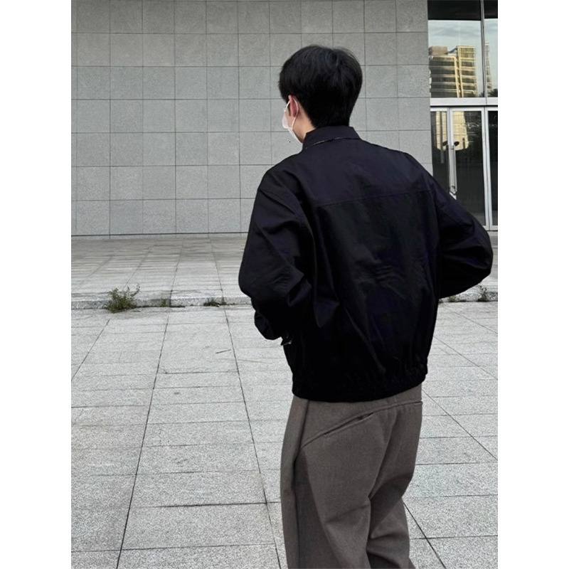 Spring And Autumn Plaid Reversible Jacket For Men Turn-down Collar Casual Trendy Brand High Designer Jacket Street American Style Youth Reversible Jac