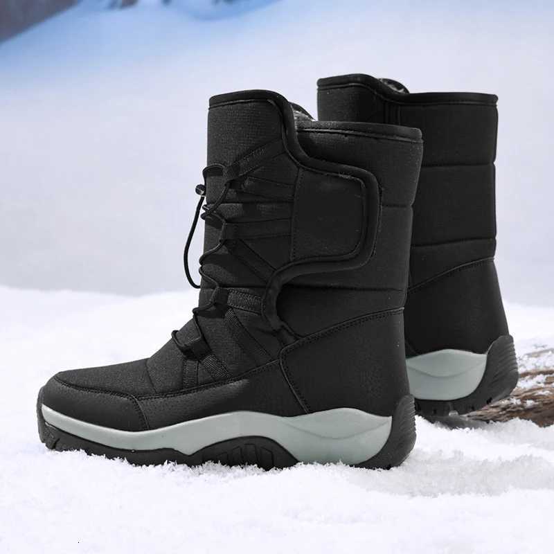 Brand Mens Winter Shoes Waterproof Mens Boots Warm Plush Couple Snow Boots Outdoor Nonslip Hiking Boots Men Work Ankle Boots Z251029