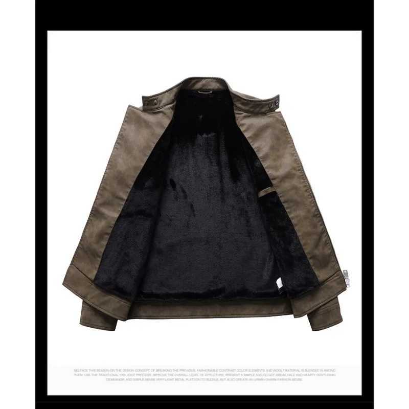 Mens Faux PU Leather Jacket Black Biker Coat with Diagonal Zipper Big Lapel Euro Size Korean Style Trendy Outerwear MotorcycleT251029