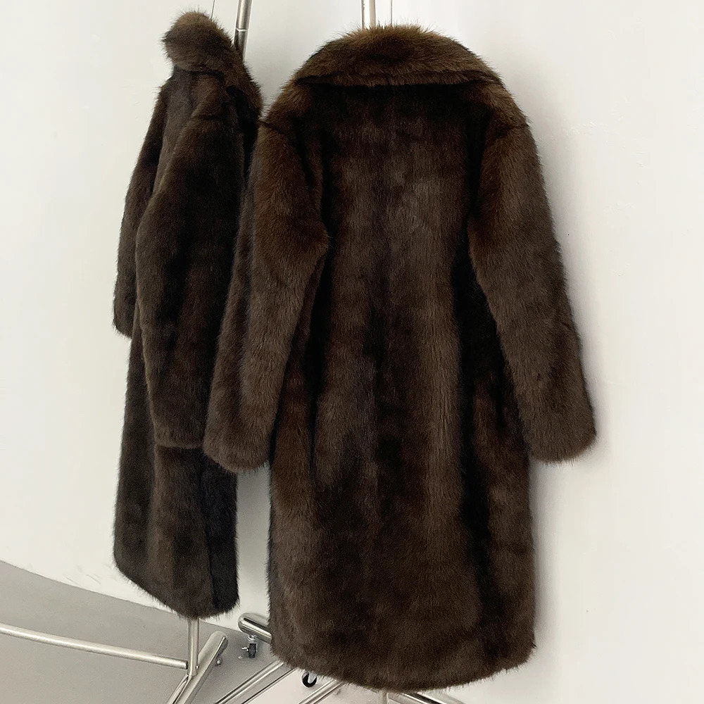 Factory Winter Clothes Women Long Warm Faux Fur Jacket Sleeve Artificial Fox Coat Female y Lady 251028