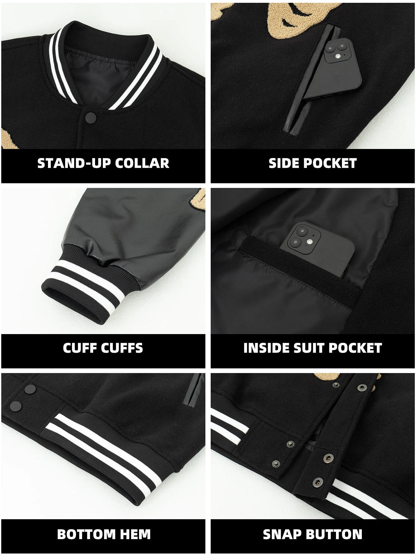 Mens Varsity Jacket Skeleton Graphic Baseball College School FauxWoolLeather Bomber Halloween costumes Outerwear Coats 251028