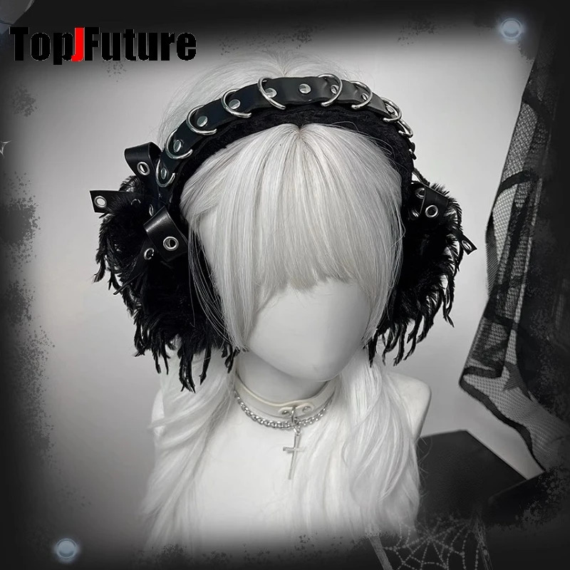 Gothic Lolita Earmuffs Punk Furry Ear Muff Earmuff Ear Warmer Gothic Steampunk Ear Protection Cycling Earbags 251029