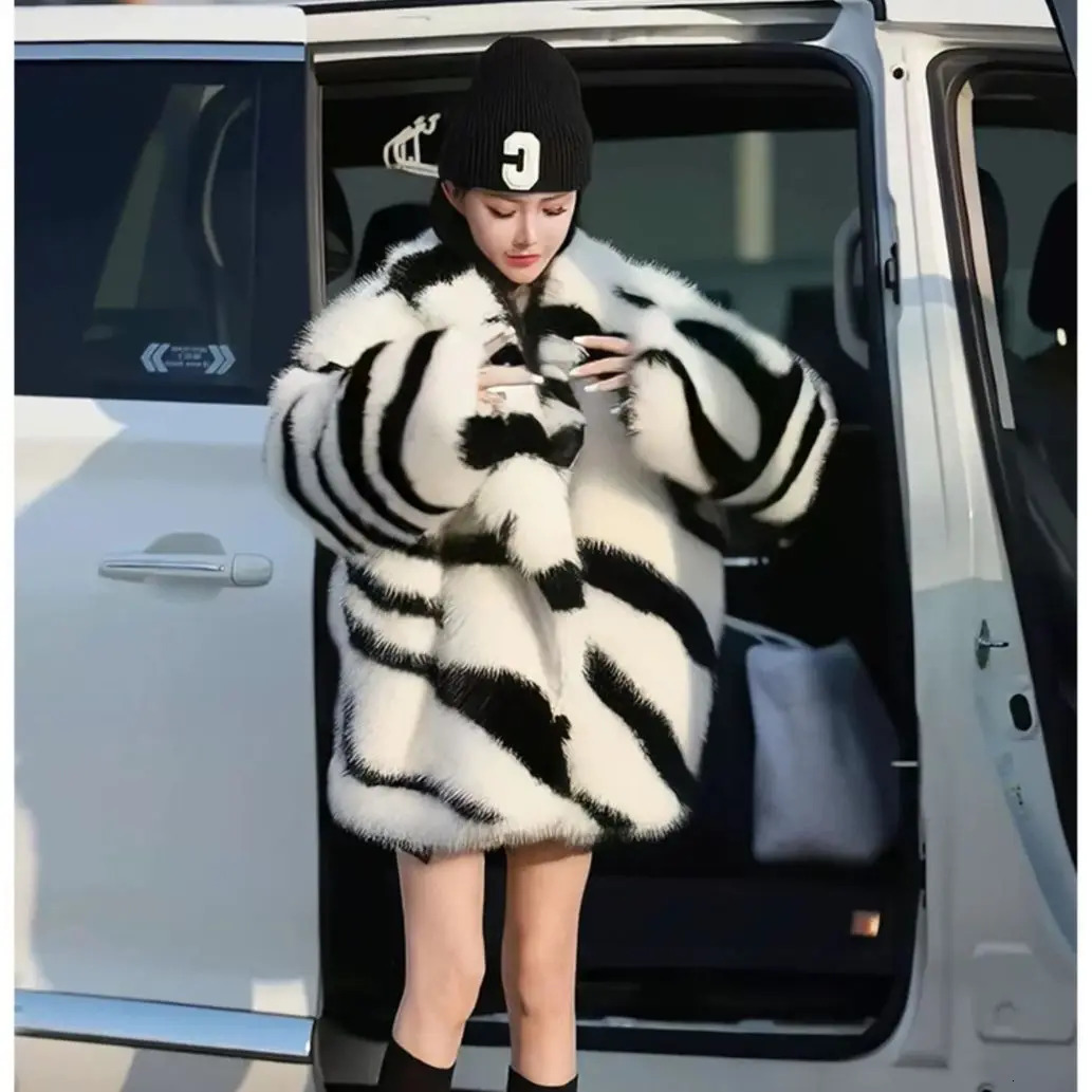 Jacket Women Faux Fur Coats Jackets Turn Down Collar Coat Casual Thick Warm Y2k Streetwear Outerwear Autumn Winter 251028