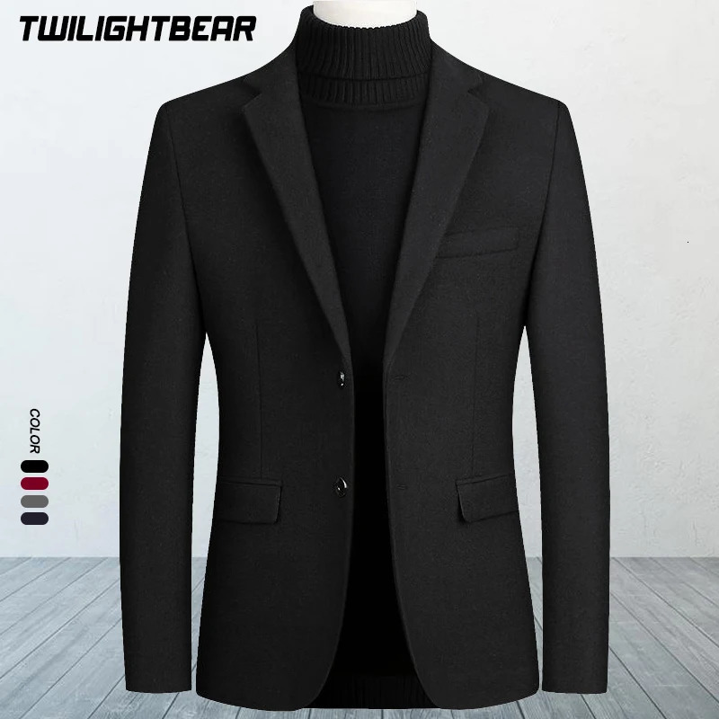 Mens Wool Blazers Male Suit Jacket Oversized Solid Business Casual Winter Men Clothing Wedding Coat 4XL A5FJ002 251028