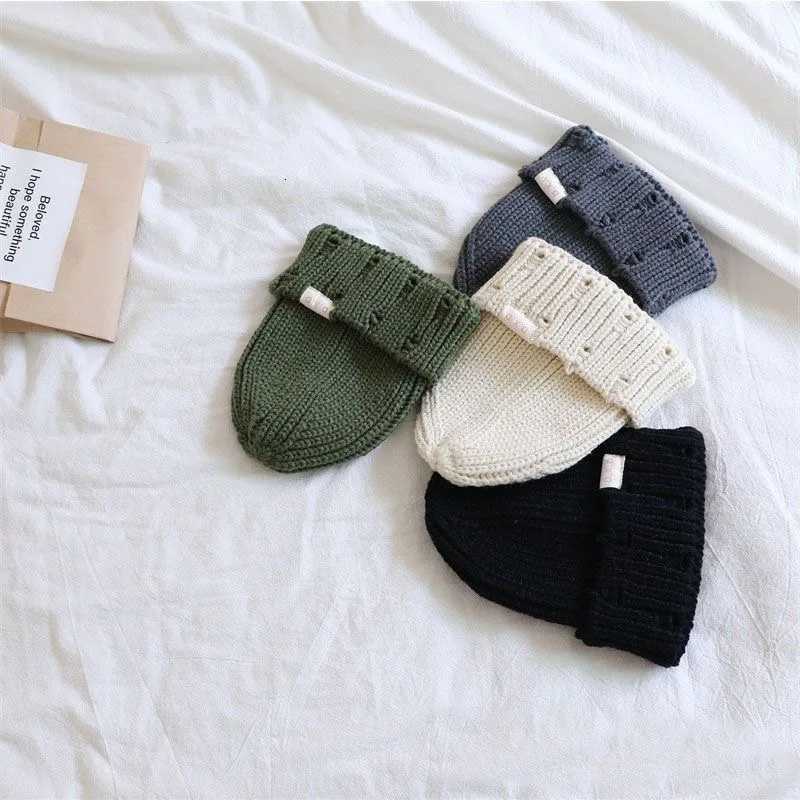 Autumn and winter baby wool hat Korean version solid color mens and womens casual versatile pullover knitted hat ins style251028