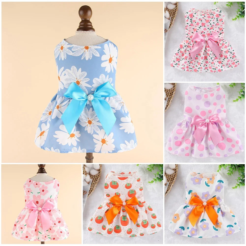 Spring Cat Princess Dress Pet Sunflower Skirts Pet Clothes Comfortable Soft Puppuy Dogs Cats Dress 251029