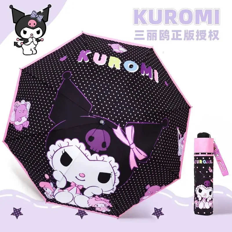 Sanrio Sanrio Series Kuromi Melody Big Eared Dog Automatic Sunshade Umbrella Weather and Rain Thickened Folding Automatic Sun Umbrella L251029