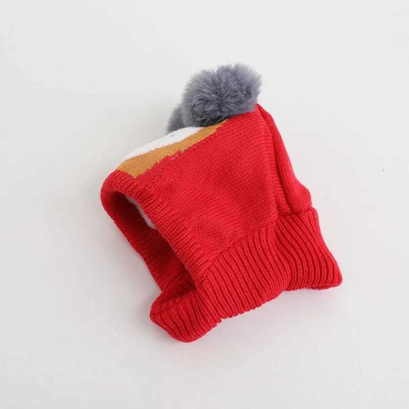 Winter Baby Knitted Hat Cute Cartoon Pompom Infant Boy Girl Beanie Cap Thick Velvet Lining Kids Ear Protection Hats251028