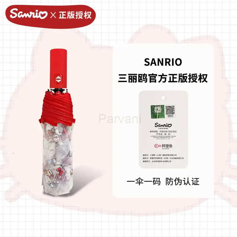Sanrio Sanrio Hello Kitty Umbrella Transparent Umbrella Cartoon Cute Student Good Looks Folding Windproof Fully Automatic Lightweight L251029