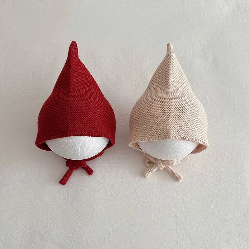 Baby Pointed Ear Protection Cap Winter Warm Toddler Beanies 12Year Kids Thermal Headgear Boys Girls Laceup Knitted Woolen Hat251028