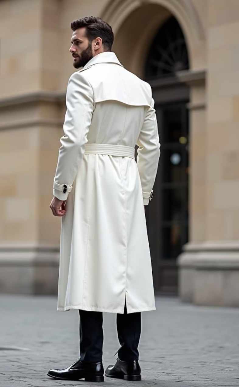 Solid England Style Men's Overcoat Double-Breasted Long Coat Casual Autumn Winter Street Fashion Outdoor Warm Customized trajes para hombre