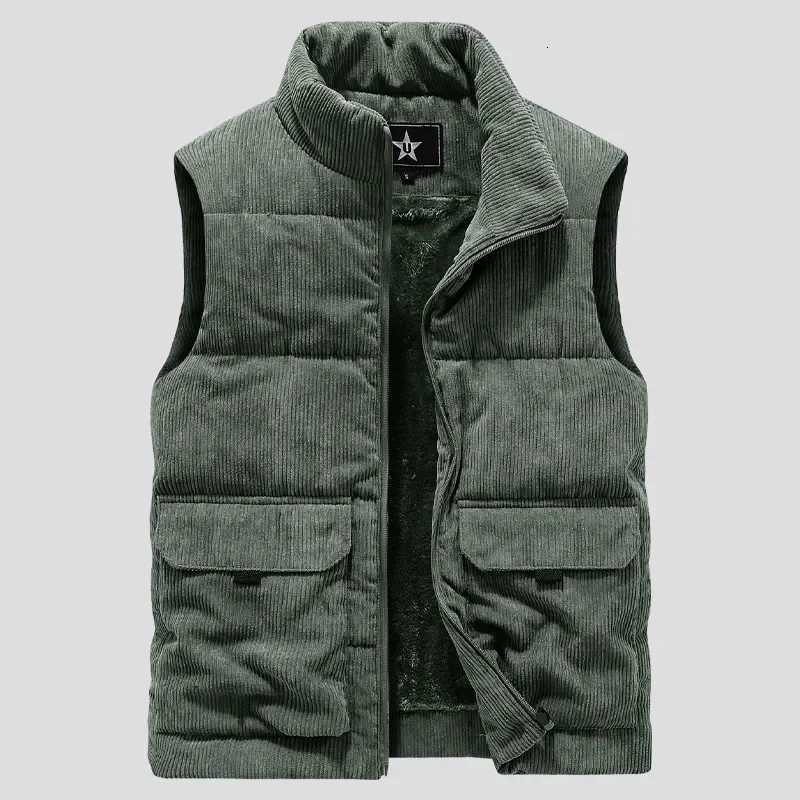 Winter Fashion Wool Vest Male CottonPadded Vests Coats Men Sleeveless Vest Jackets Warm Waistcoats Clothing Plus Size 6XL W251029