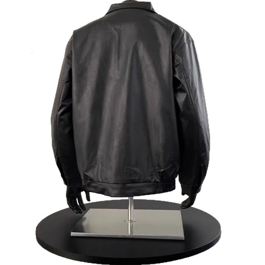 Motorcycle Jacket PU Leather Coat Men's Casual Short Designer Jacket Spring Autumn High-end Pilot Collar Leather Jacket