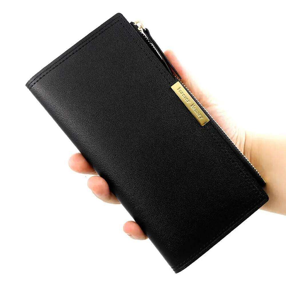Multi card Women s Long Wallet Portable PU Leather Card Photo Holder Korean Style Note Compartments Purse Mother Gift