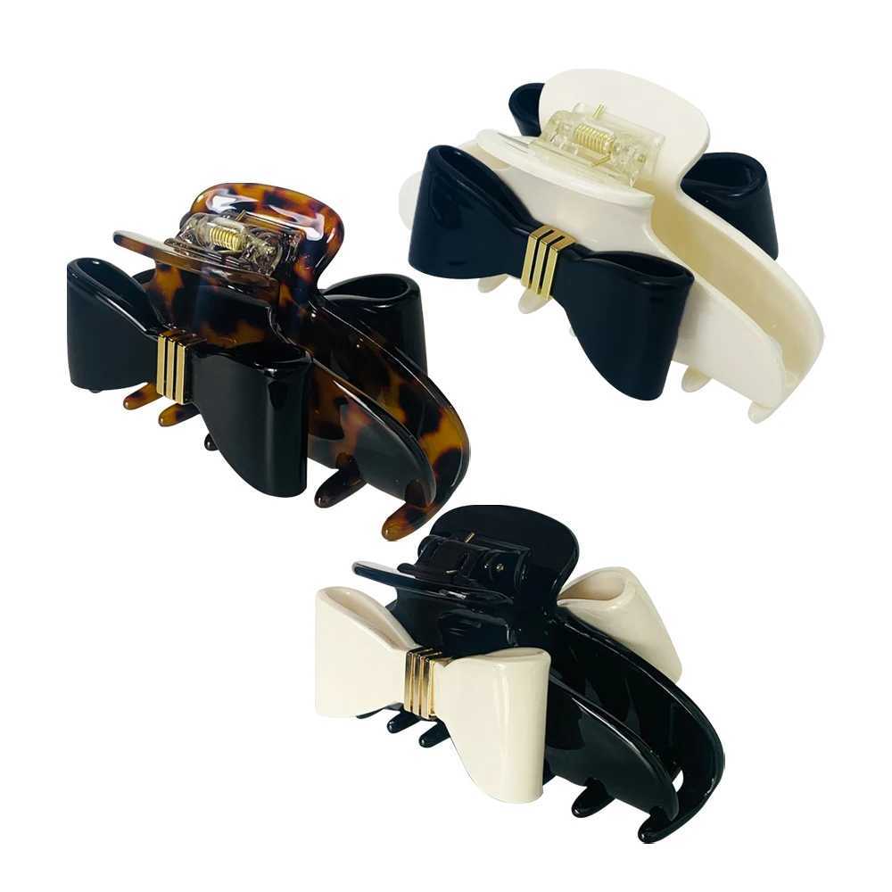 eManco Large Hair Clips Classic Hair Accessories Two Color Ribbon Italian Style Gift for Her Valentines Day Mothers DayW251028