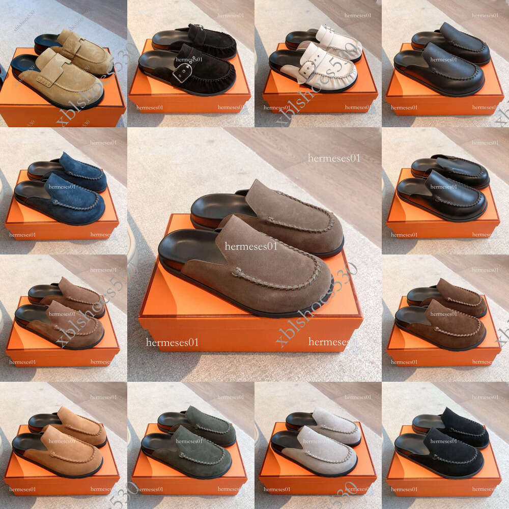 suede calf leather h sandals designer mules mens womens black go mule green blue rubber sole casual sporty soft suede mules classic comfort go mule