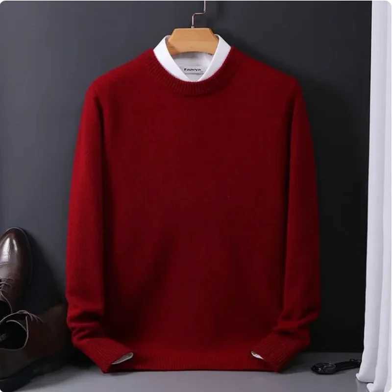 2024 Cashmere Sweater Oneck Pullovers Mens Loose Oversized M3XL Knitted Bottom Shirt Autumn Winter New Korean Casual Men Top J251029