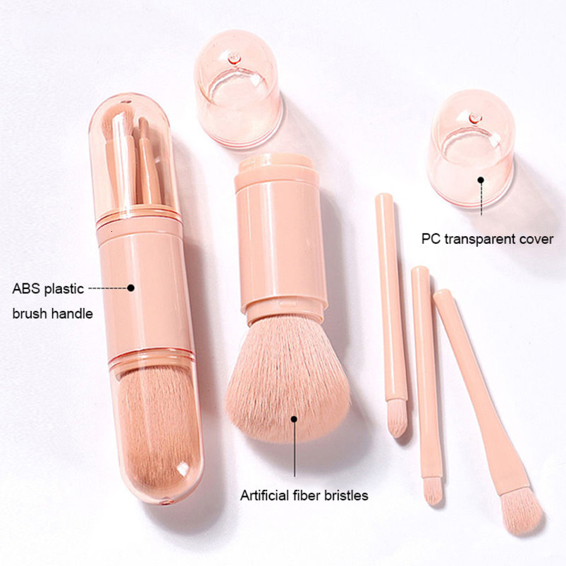 4-in-1 Makeup Brush Set Multi-Color Ultra-Soft Powder Brush, Blush Brush, Eyeshadow Brush Complete Beginner's Toolkit