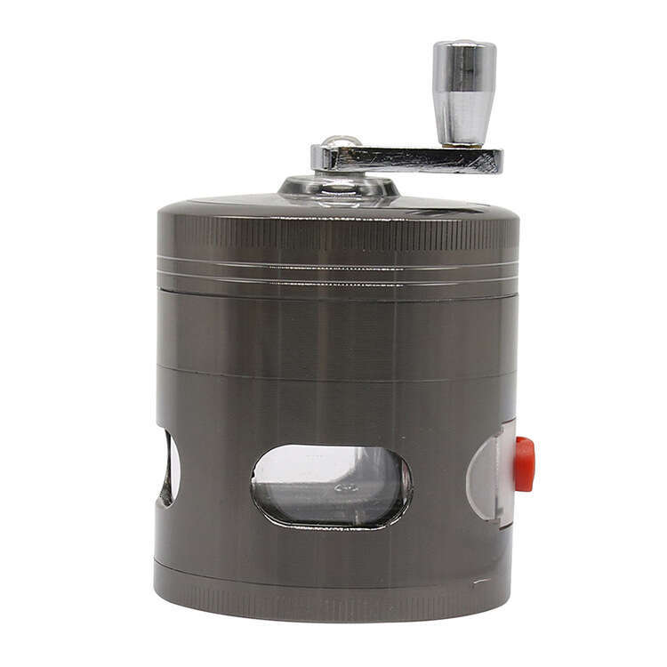 63MM 4-Layer Zinc Alloy Hand-Crank Grinder with Drawer, New Style Smoking Grinder